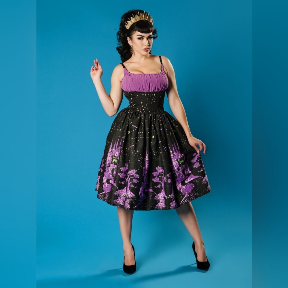 ISO Pinup Couture Holly Dress in Villains Castle
